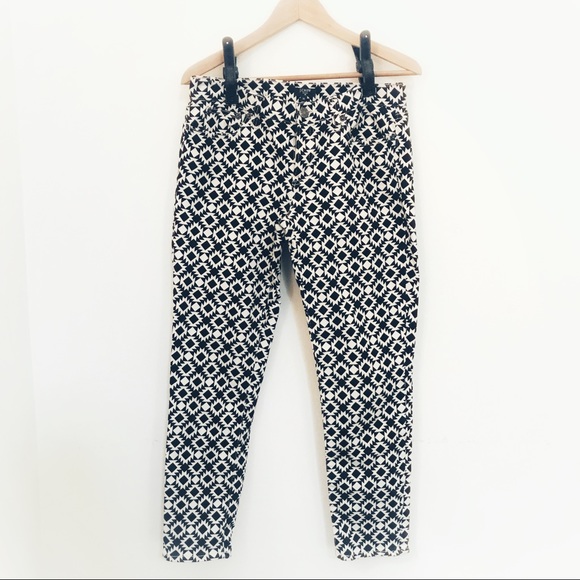 J. Crew Geometric Pattern Toothpick Pants - Picture 2 of 6